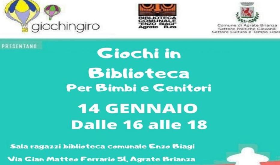 Giochi in biblioteca a Biblioteca Comunale Enzo Biagi da 14/01/2023 al  14/01/2023