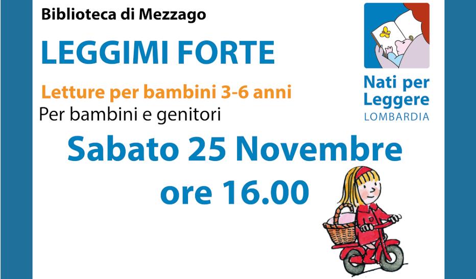 Leggimi forte novembre a la biblioteca da 25/11/2023 al 25/11/2023